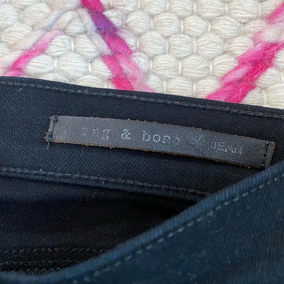 Rag & Bone front suede black skinnies - Picture 2 of 3